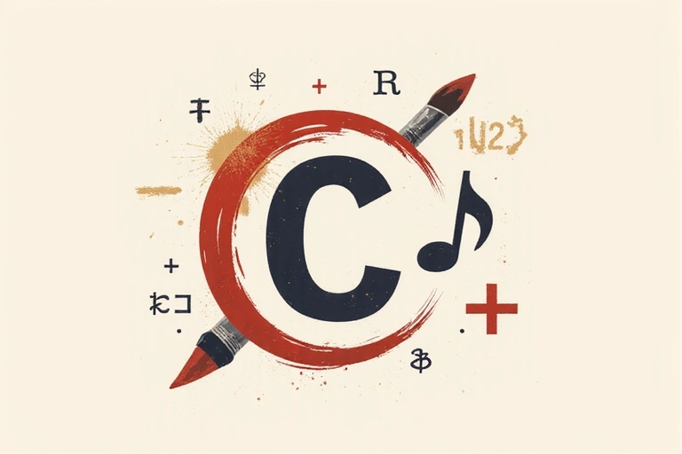 Copyright Symbol mit kreativen Elementen